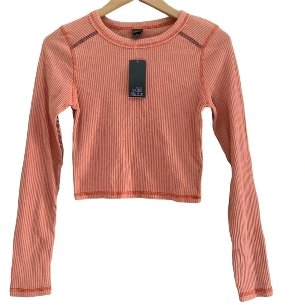 NWT 3pc Bundle WILD FABLE Hoodie Top Sweatshirt Pink Orange Green Junior XS NEW - Picture 5 of 16